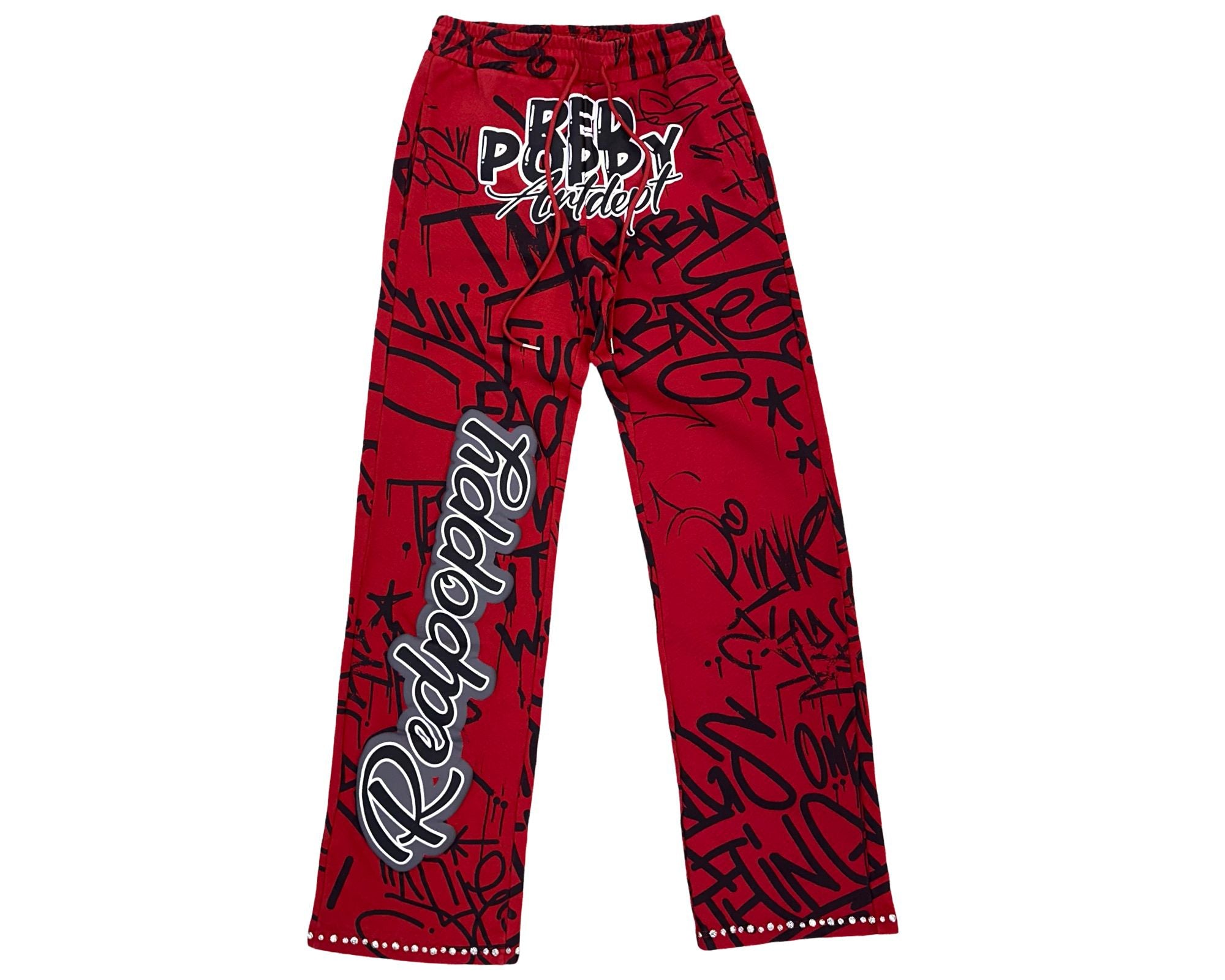 Red Poppy Men's Sweatpants - Red Color