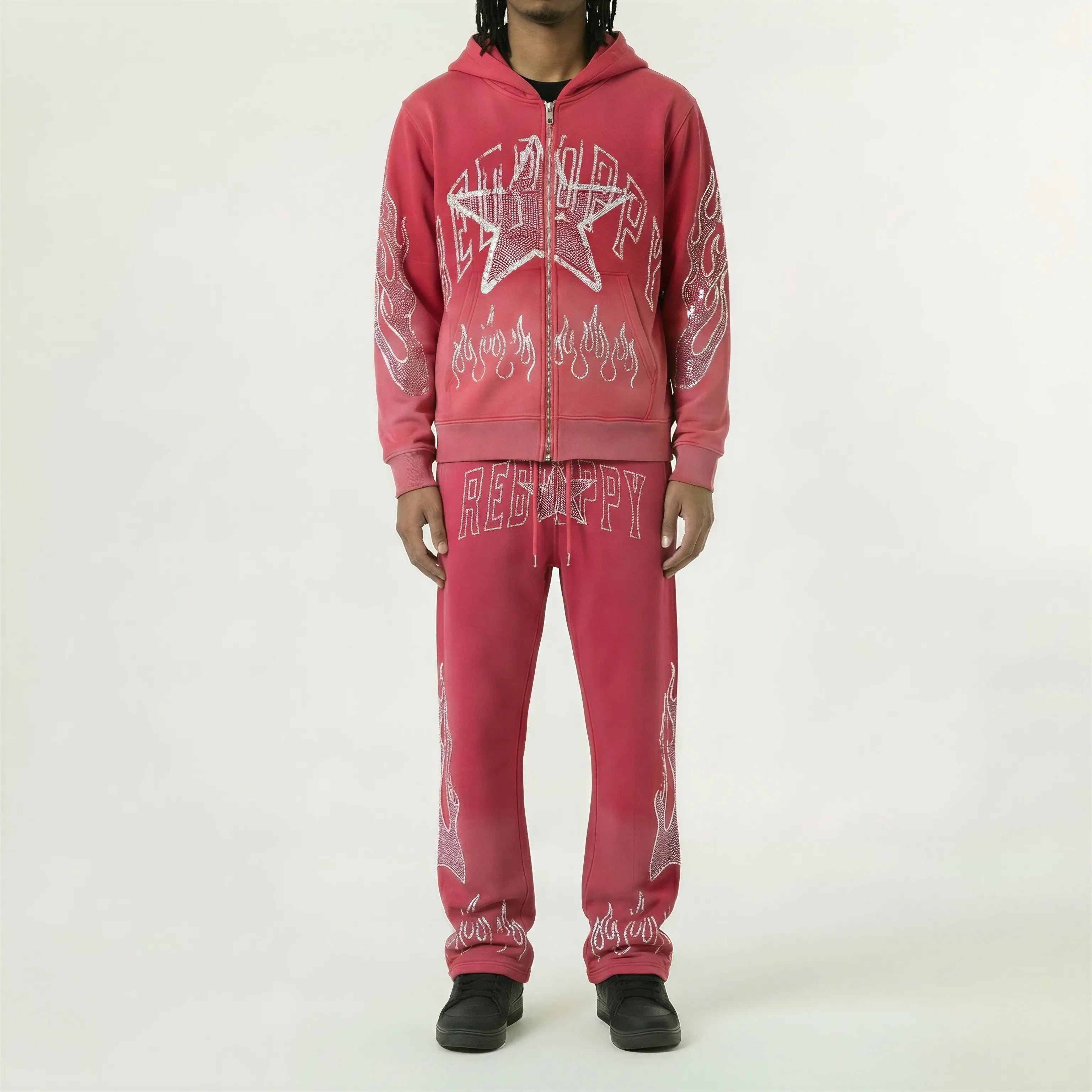 Red Poppy Sweatpants - Red Color