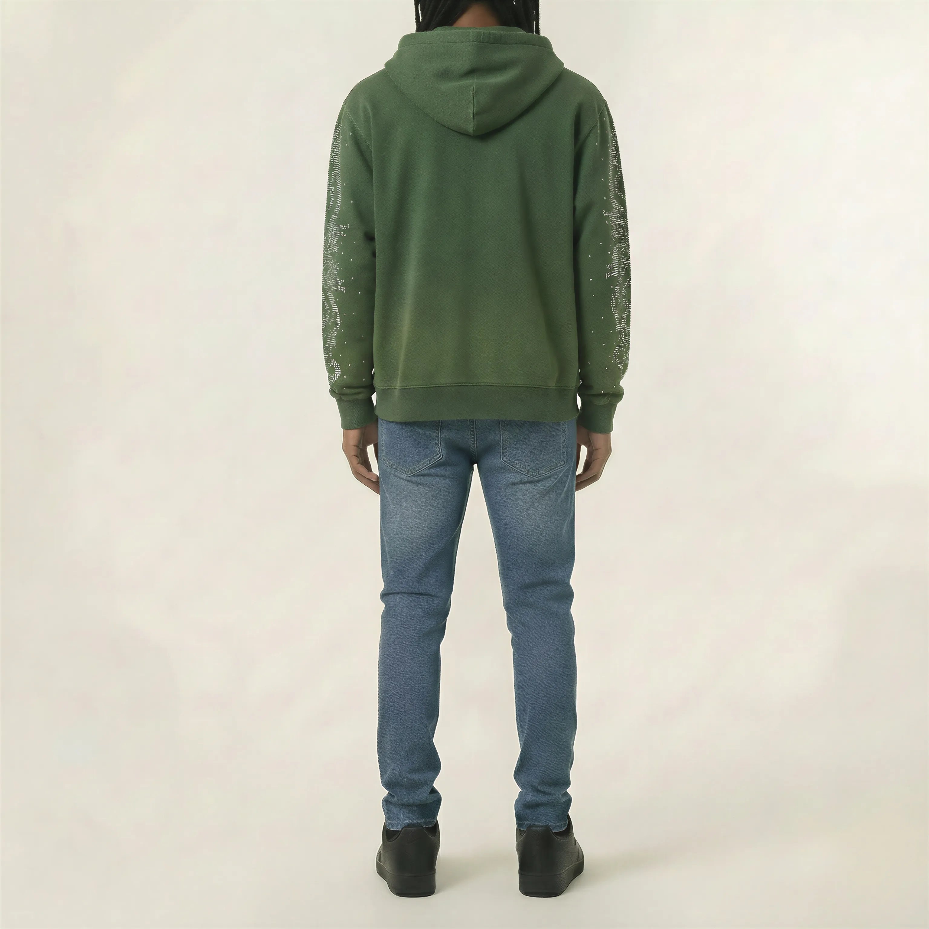 Red Poppy Hoodie - Green