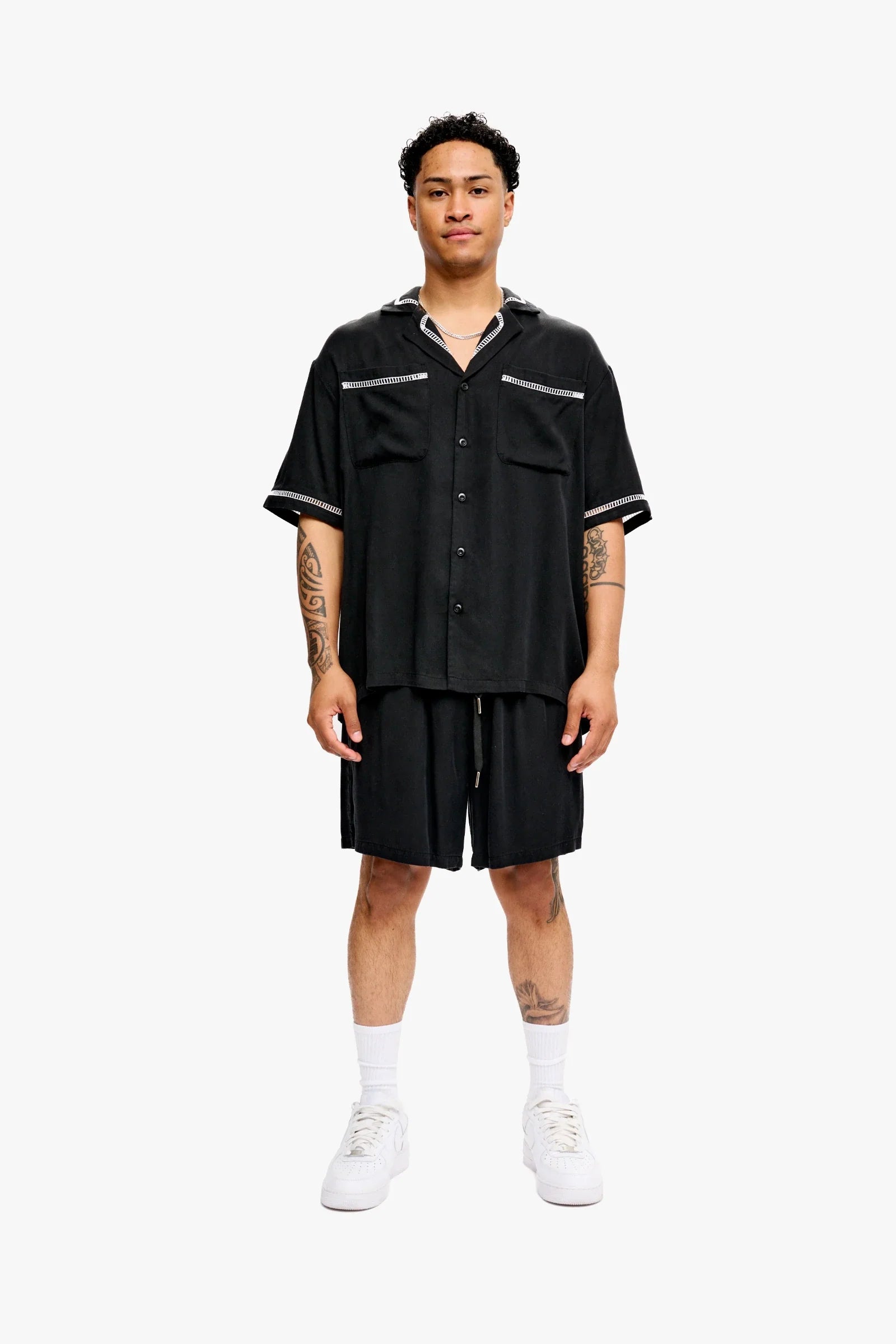 Silnt Chptrs Vibes Shirt - Embroidered Piping
