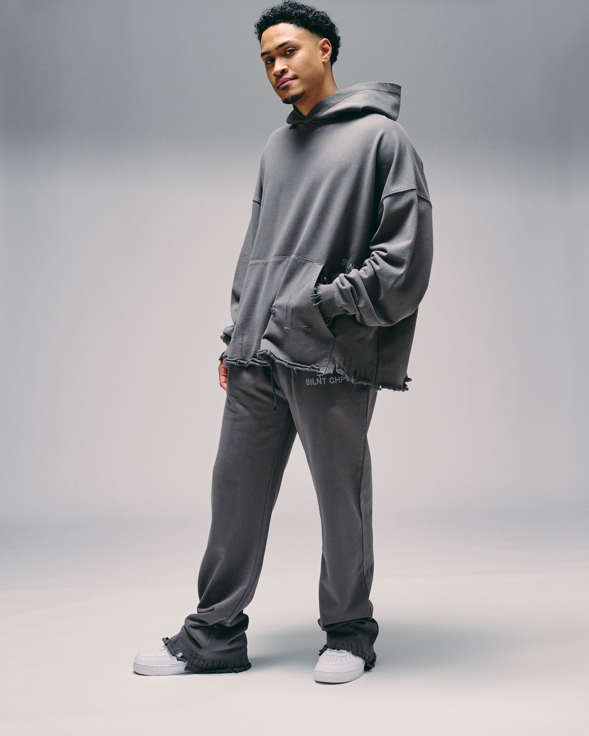 Silnt Chptrs Back Graphic Hoodie - Distressed