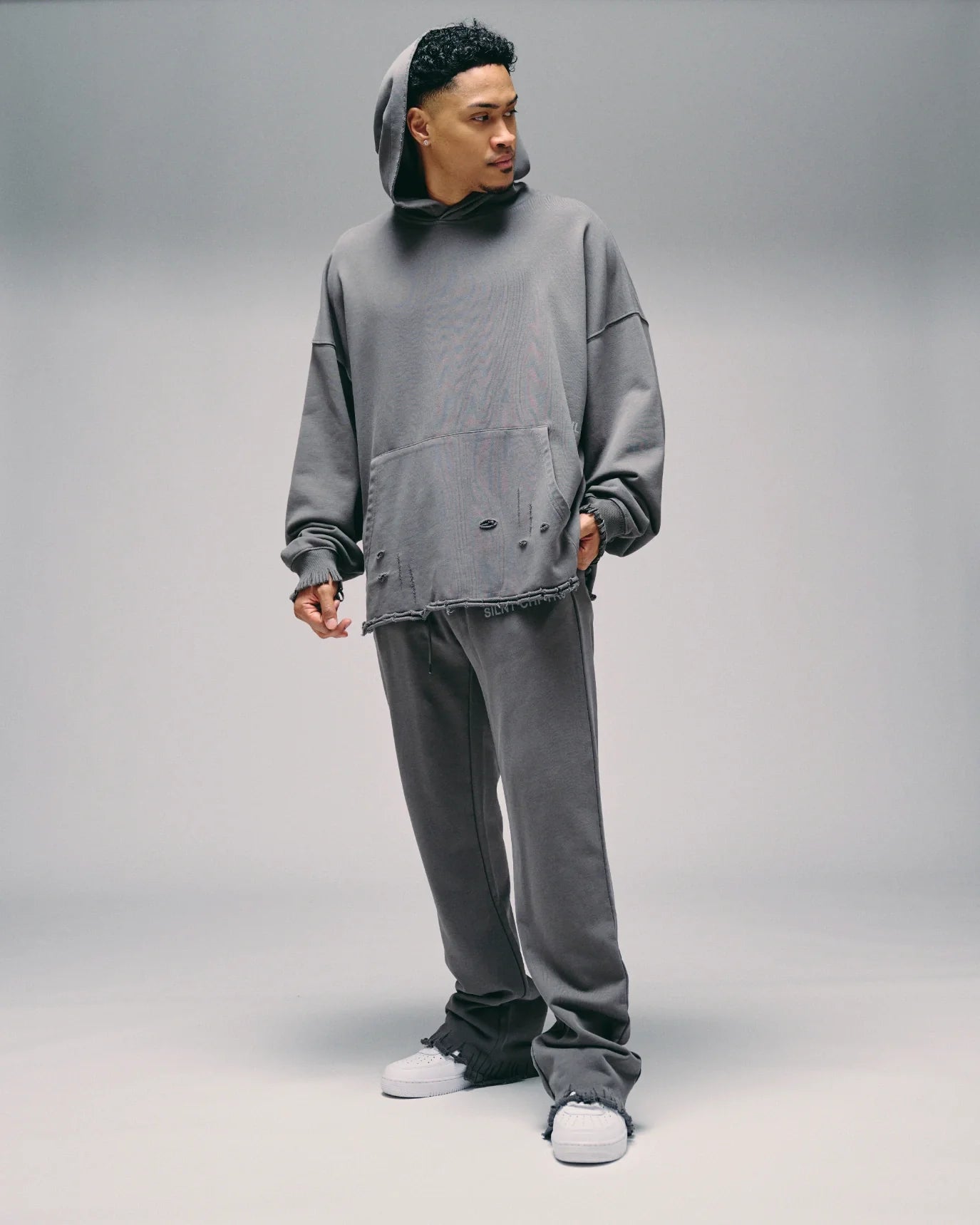 Silnt Chptrs Back Graphic Hoodie - Distressed