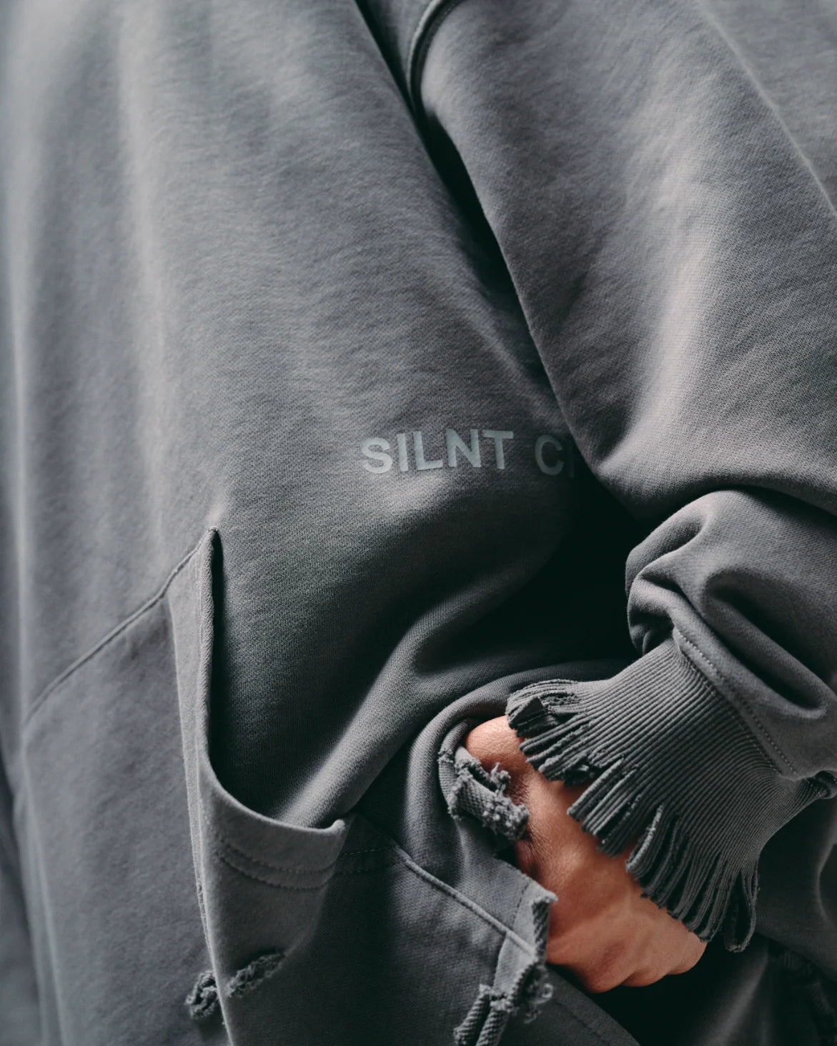 Silnt Chptrs Back Graphic Hoodie - Distressed