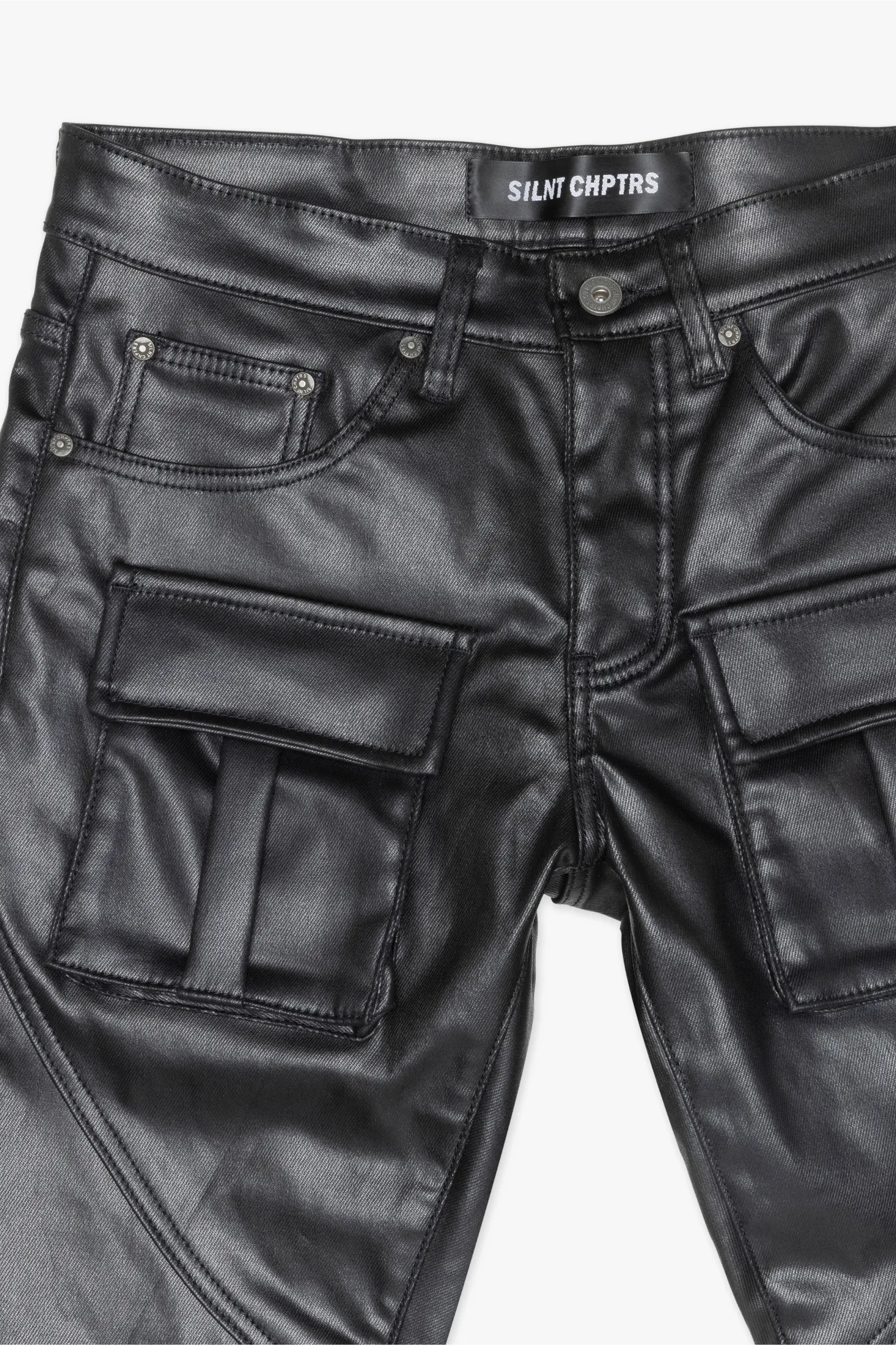Silnt Chptrs Modem Flap Cargo Pants - Reinforced Stitching Black