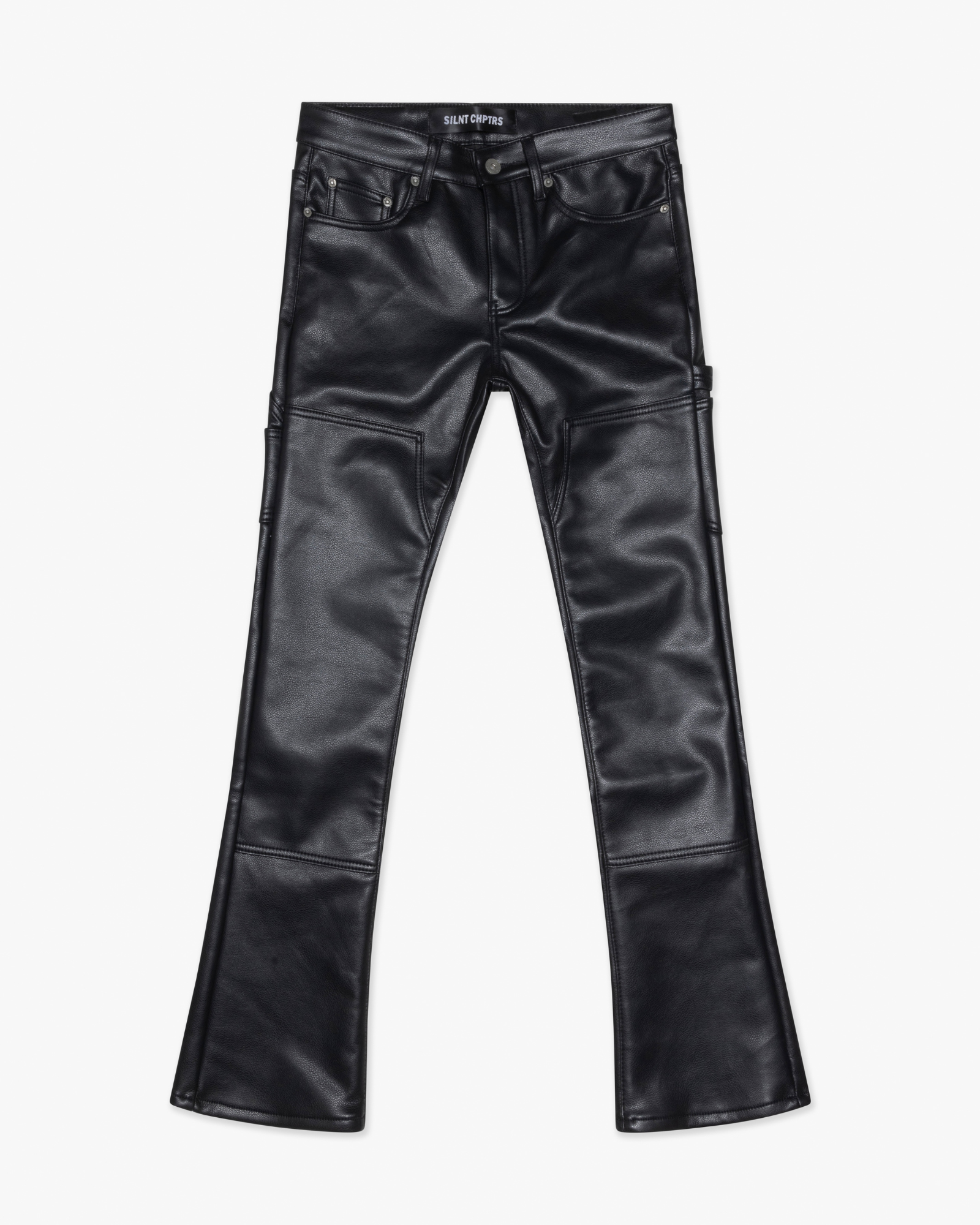 Silnt Chptrs Cuero Jeans - Stacked Black Leather