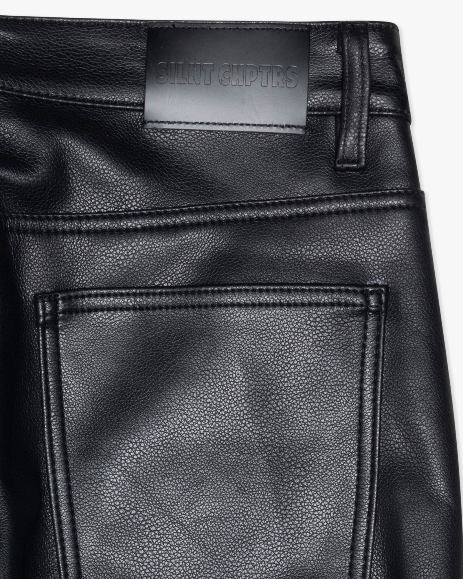 Silnt Chptrs Cuero Jeans - Stacked Black Leather