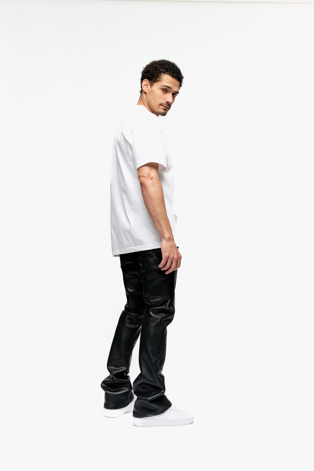 Silnt Chptrs Cuero Jeans - Stacked Black Leather