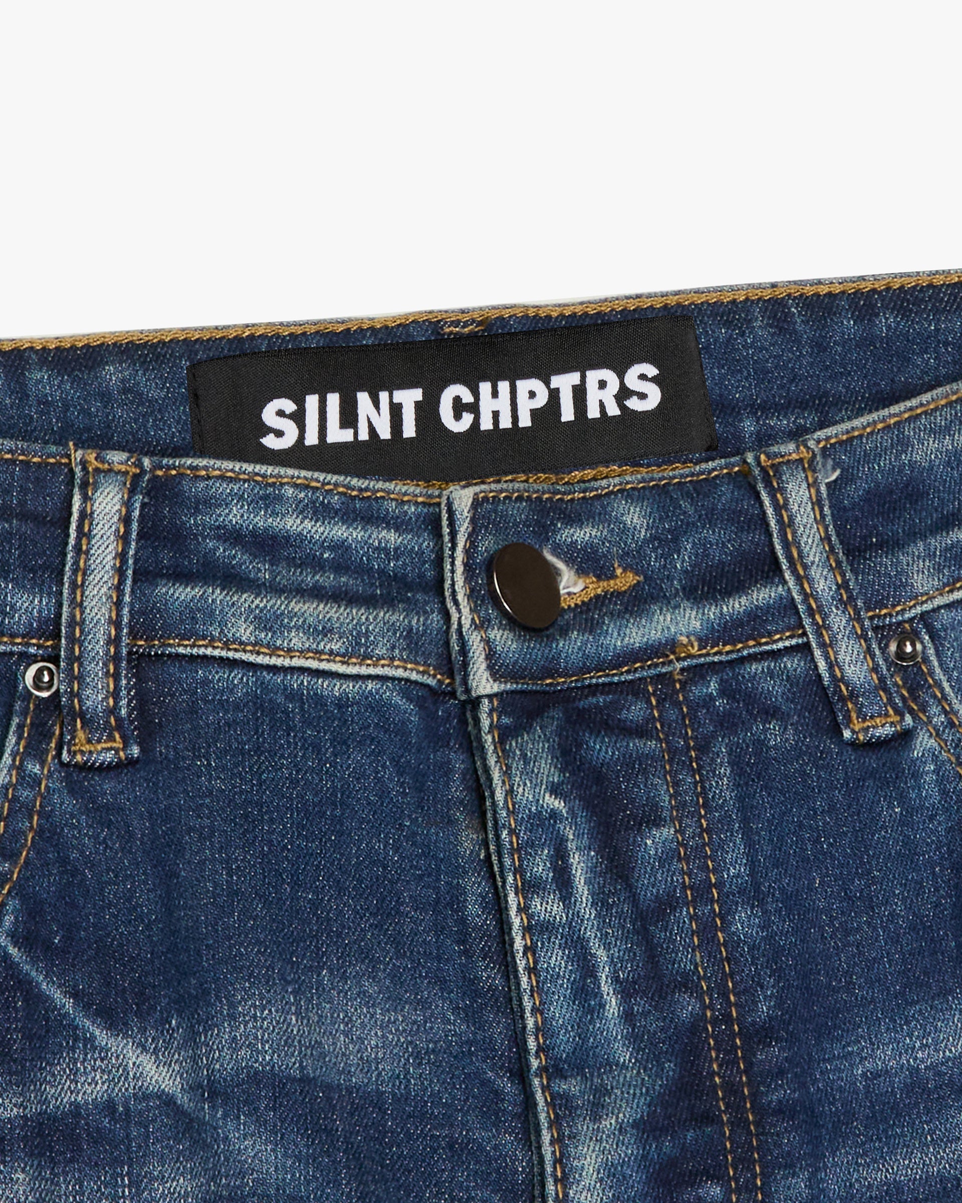 Silnt Chptrs Parachute Vintage Jeans - Baggy Fit Dark Blue Wash