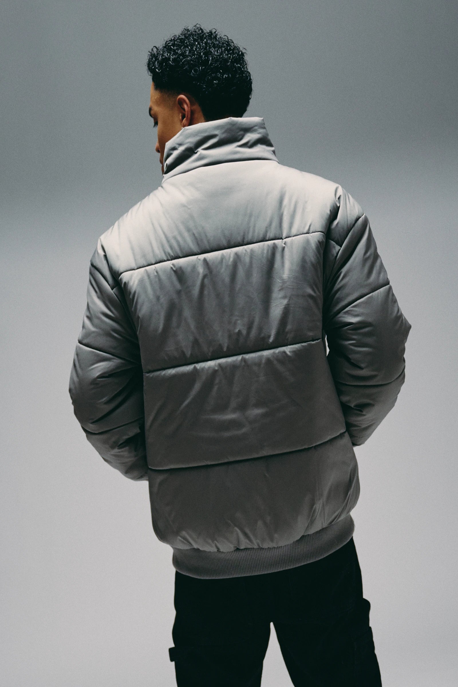 Silnt Chptrs Irregular Puffer Jacket - High Collar