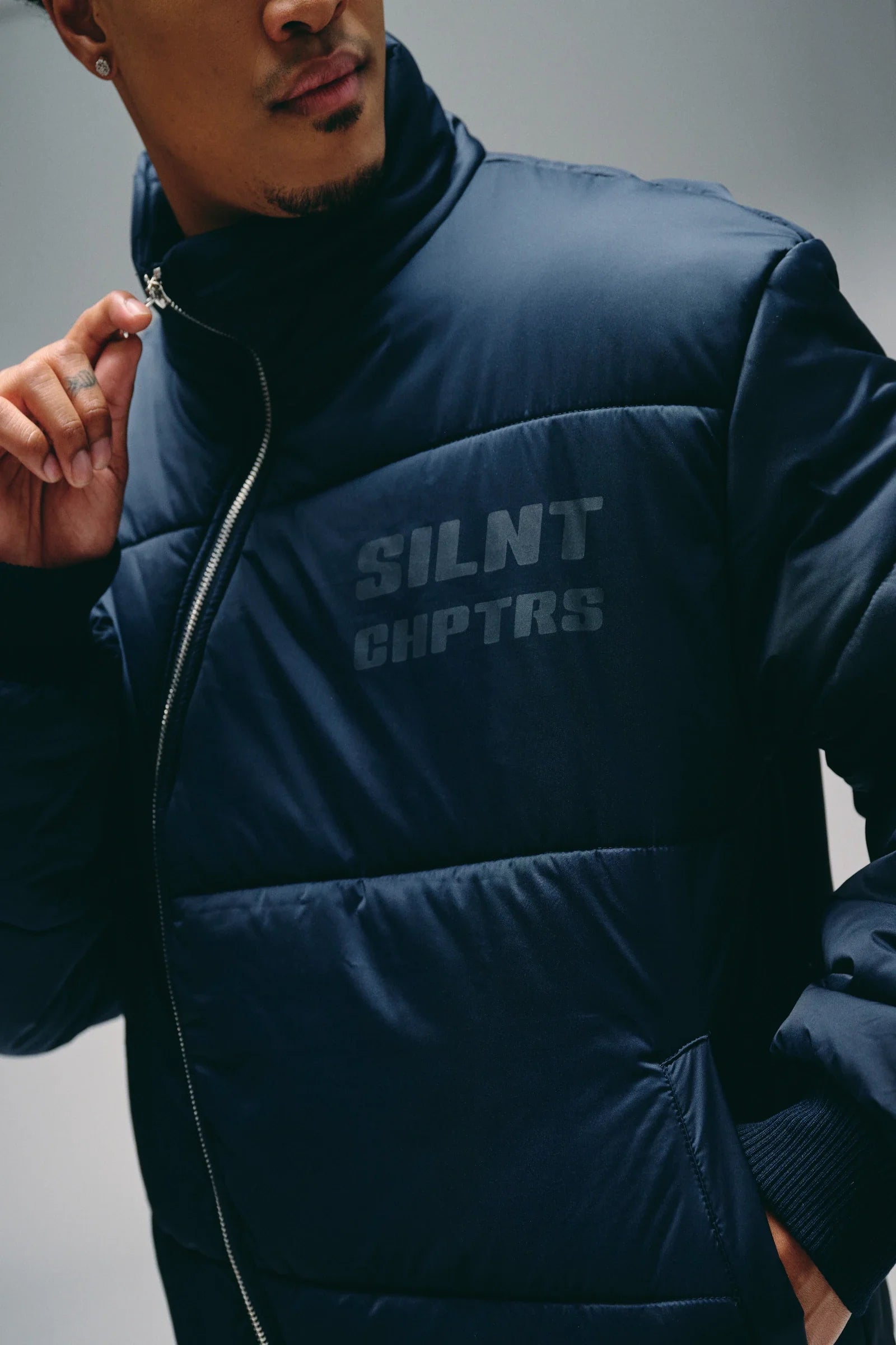Silnt Chptrs Irregular Puffer Jacket - Off-Center Zip