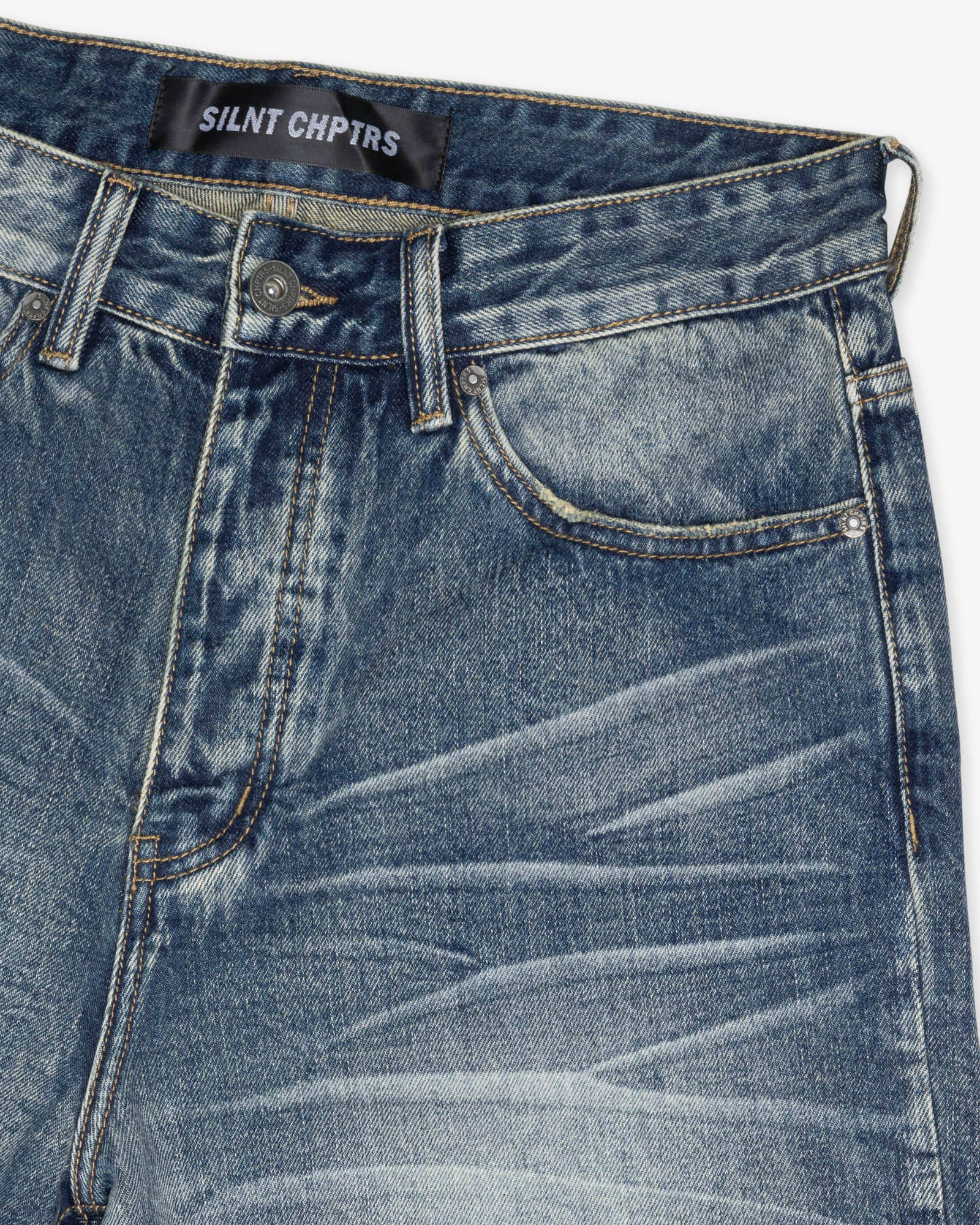 Silnt "Chptrs" Men's Shorts -Dark Blue Wash Shorts