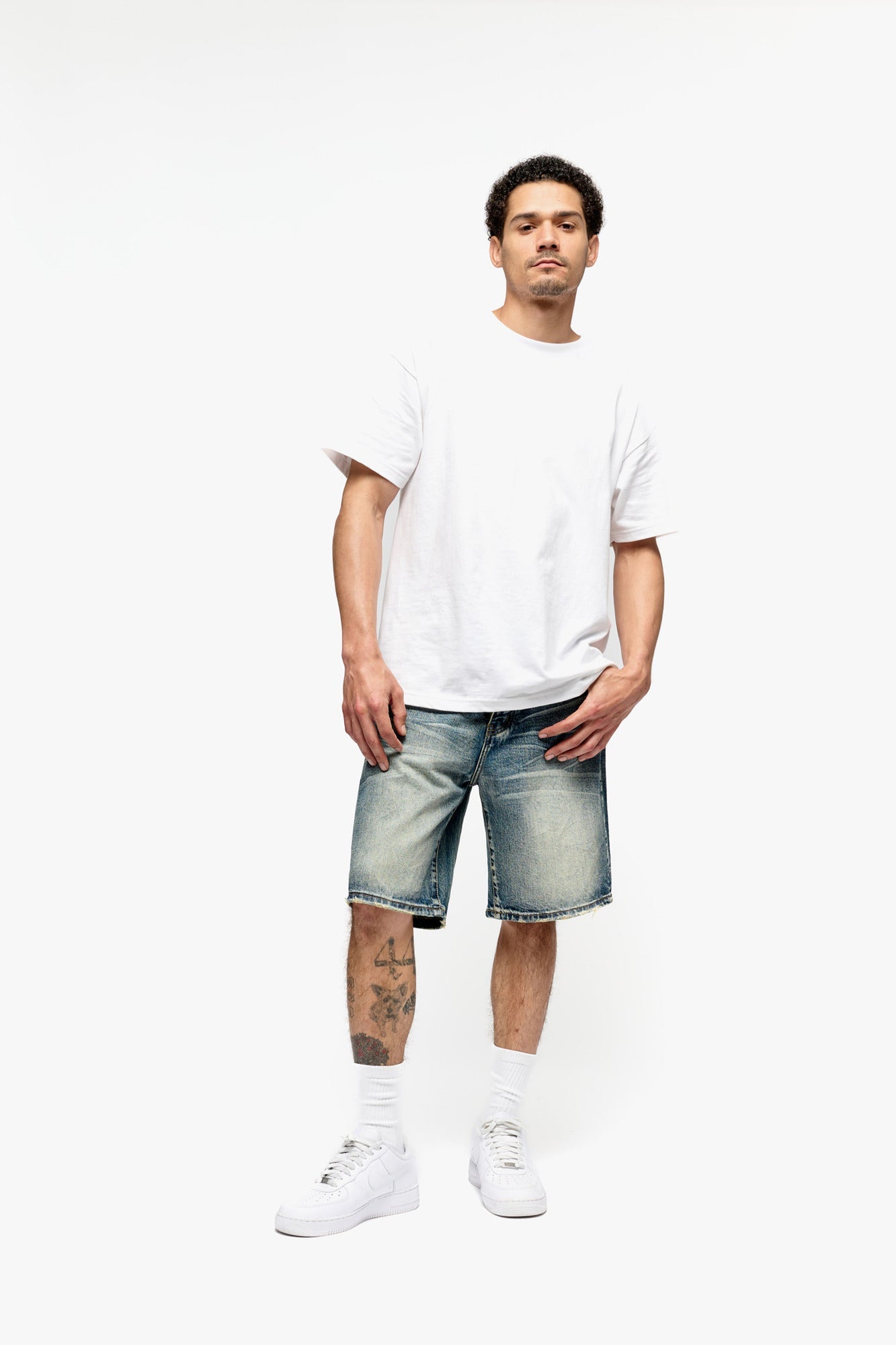 Silnt "Chptrs" Men's Shorts -Dark Blue Wash Shorts