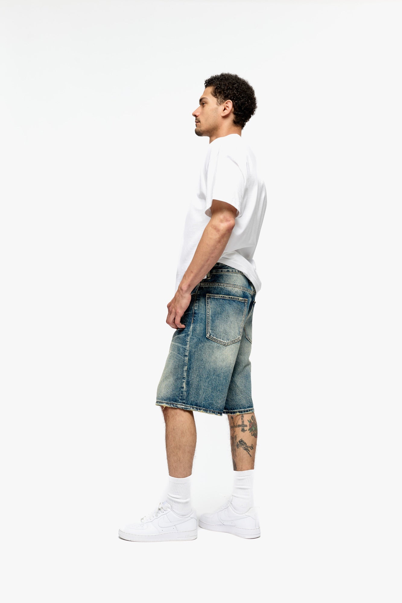 Silnt "Chptrs" Men's Shorts -Dark Blue Wash Shorts