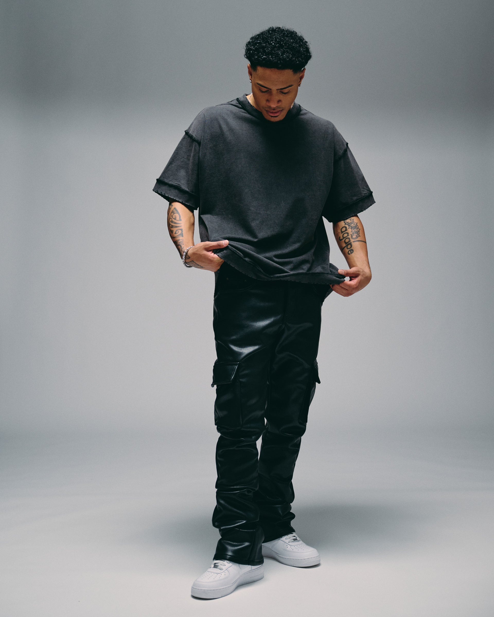 Silnt Chptrs Necessities Stitch Tee - Raw Hem Vintage Black
