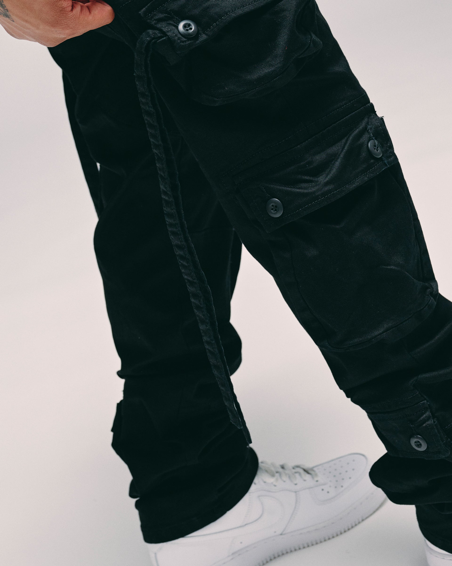 Silnt Chptrs Dual Pocket Cargo Pants - Skinny Fit Black