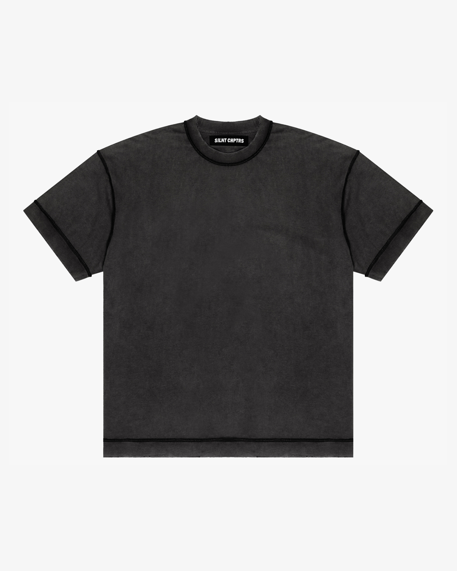 Silnt Chptrs Stitch Tee - Raw Hem Vintage Black