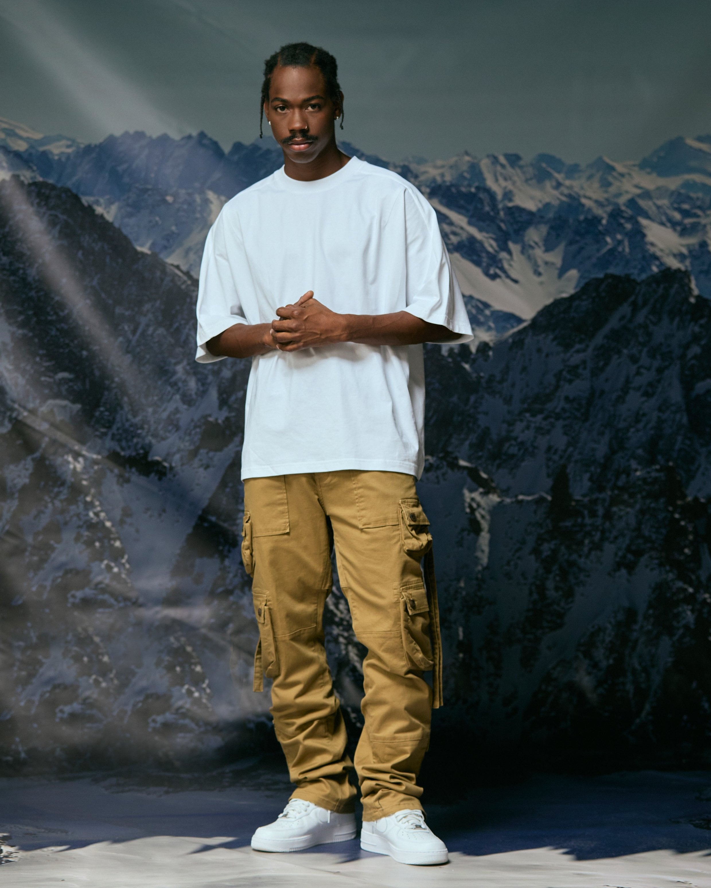 Silnt Chptrs Dual Cargo Pants - Skinny Fit Khaki