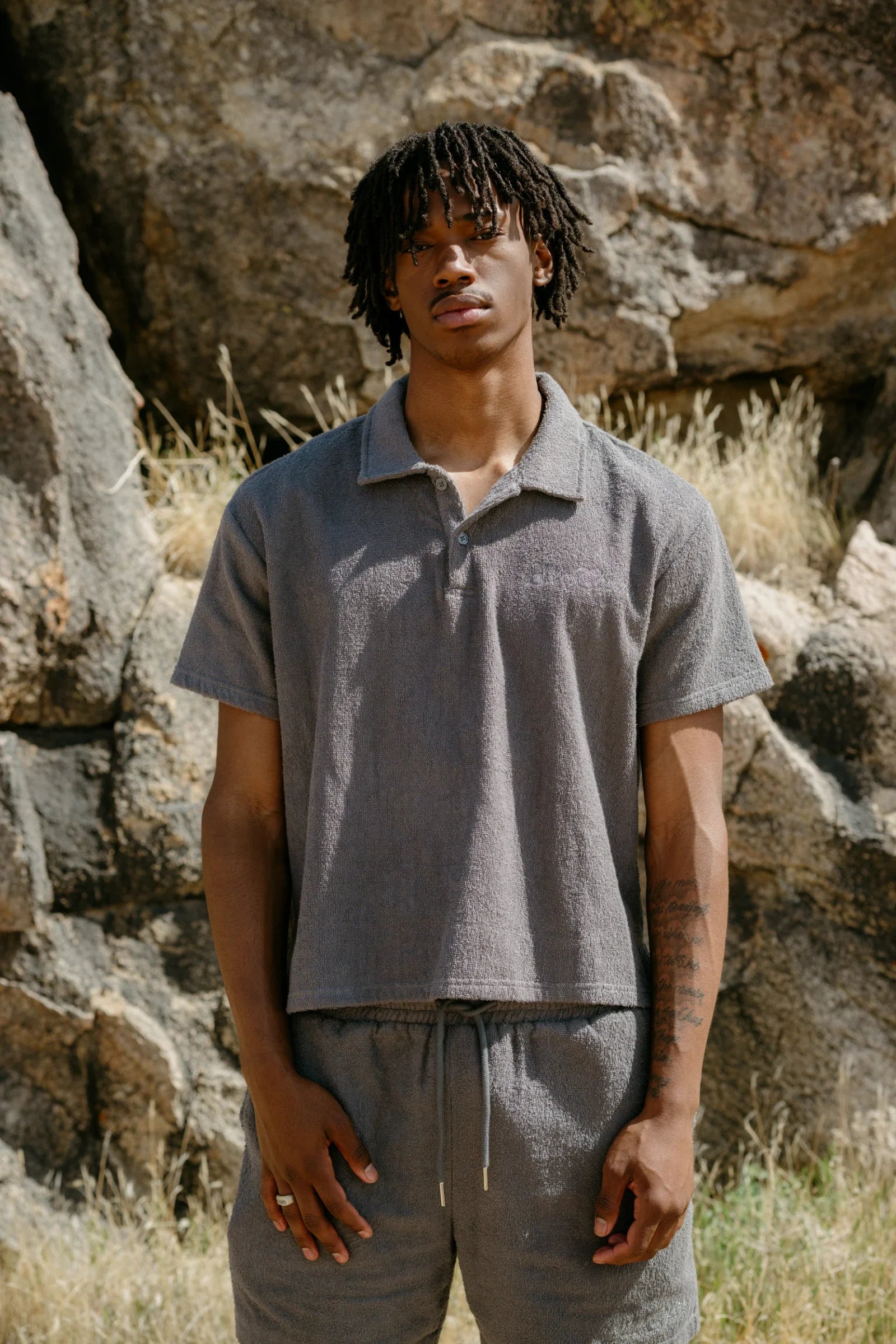 Silnt Chptrs Terry Polo Shirt - Embroidered