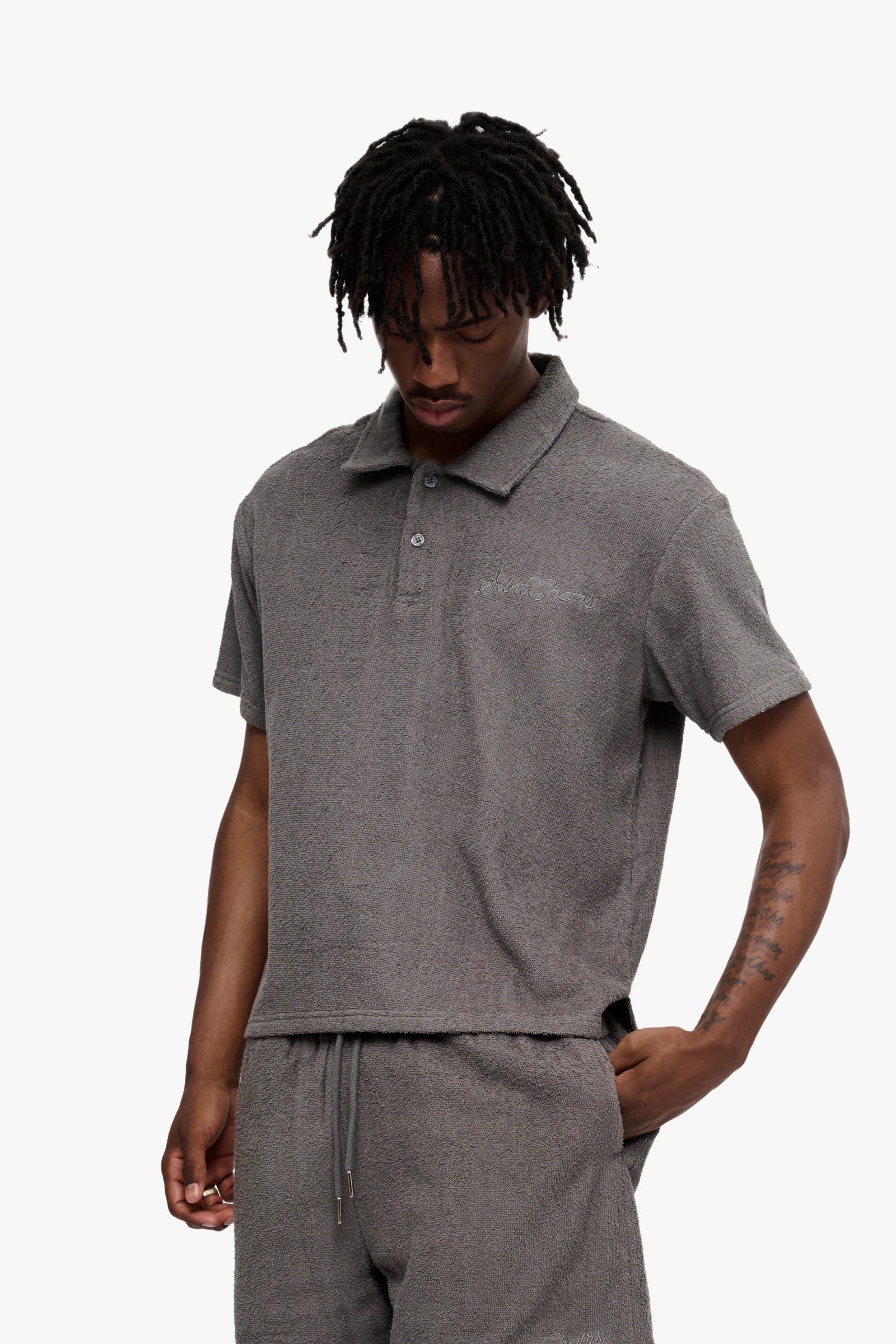 Silnt Chptrs Terry Polo Shirt - Embroidered