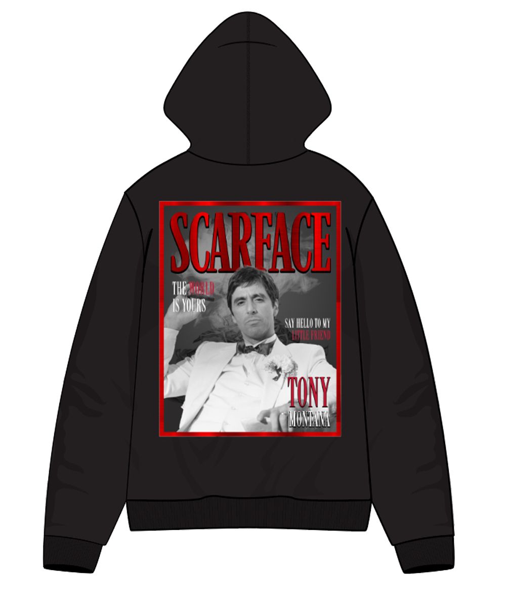 SF-161 SCARFACE HOODIE BLACK