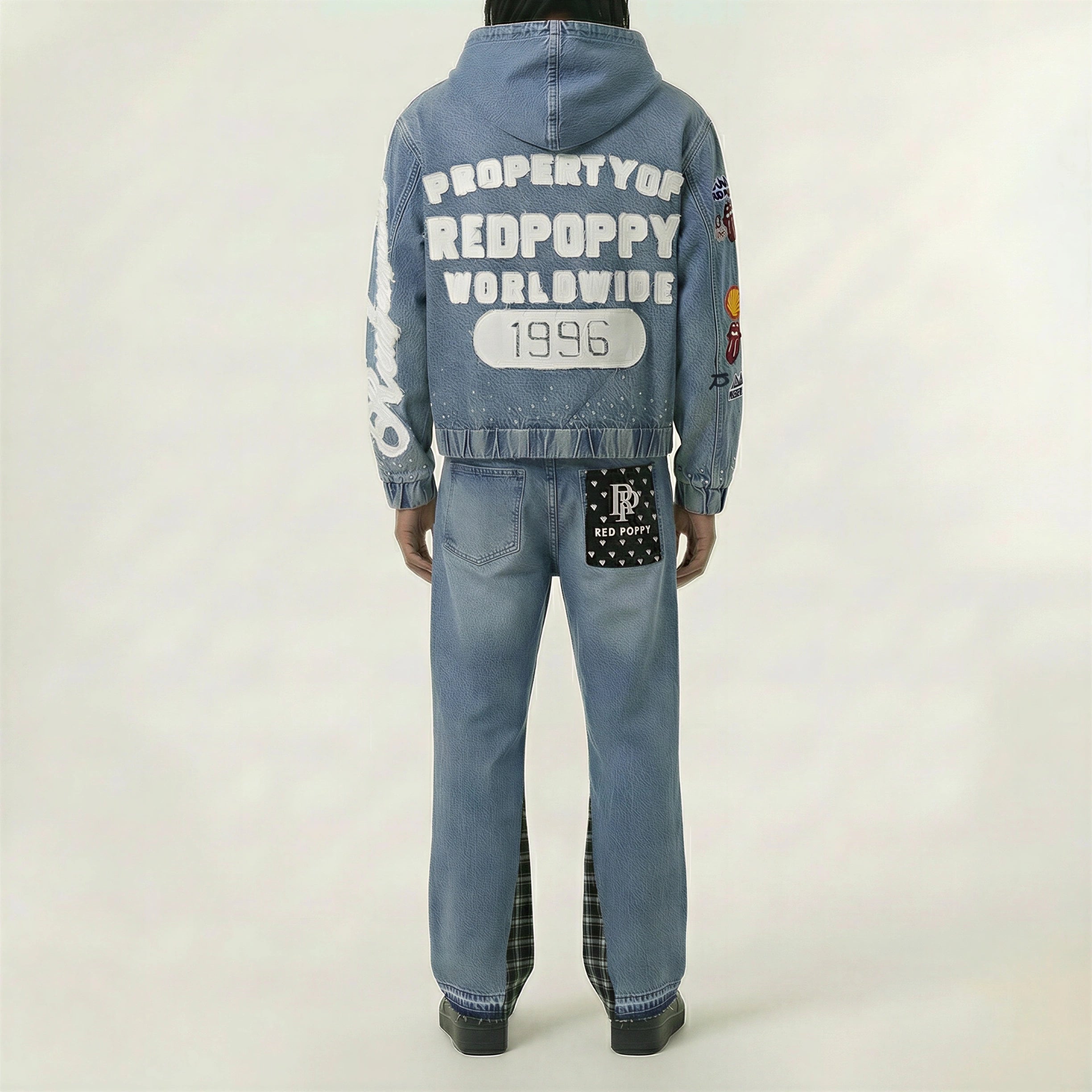 Red Poppy Denim Jacket