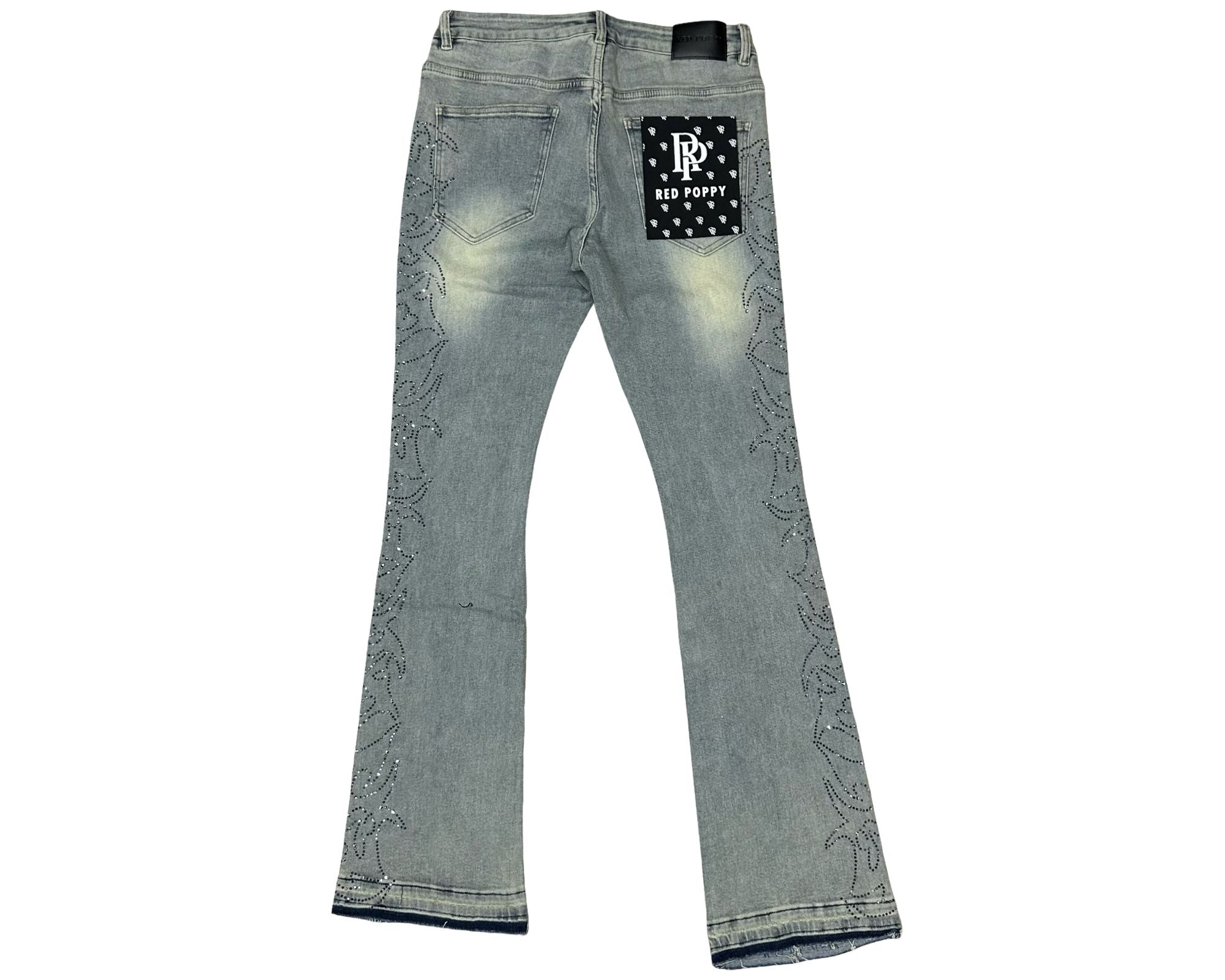 Red Poppy Stacked Flare Women's Jeans - Light Wash