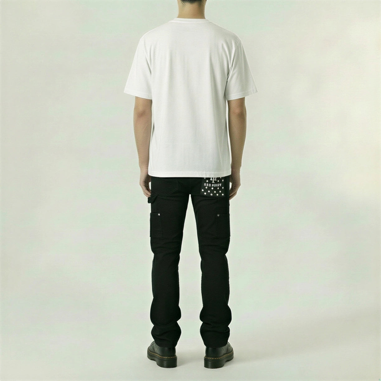 Red Poppy Stacked Flare Fit Jeans - Black