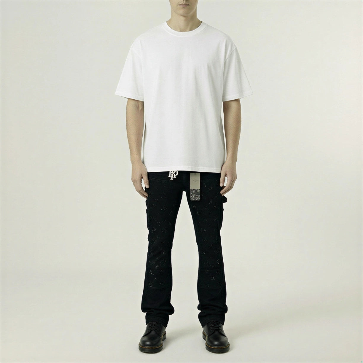 Red Poppy Stacked Flare Fit Jeans - Black