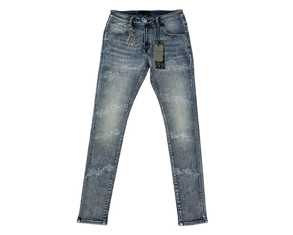 Red Poppy Script Jeans - Graphic