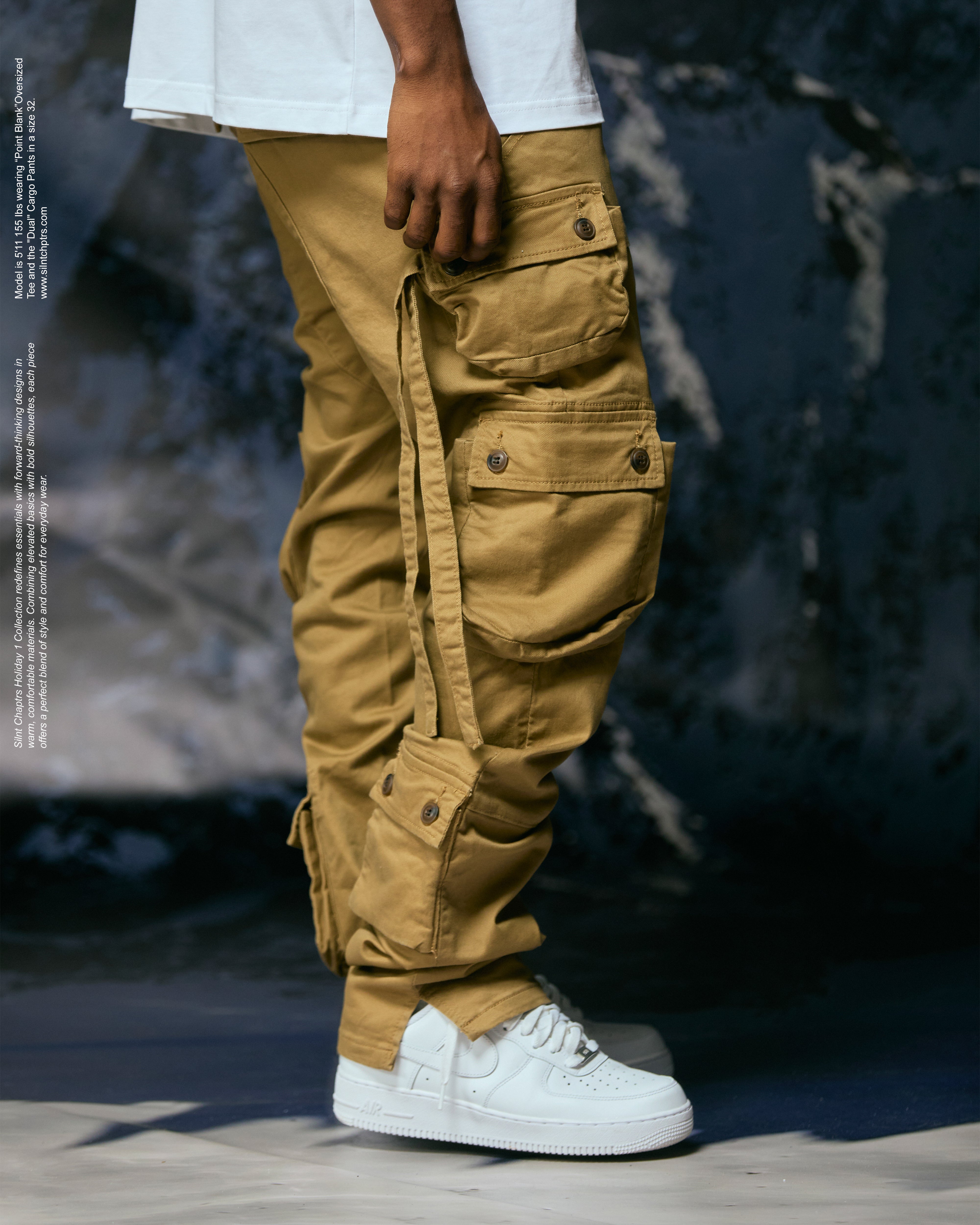 Silnt Chptrs Dual Cargo Pants - Skinny Fit Khaki