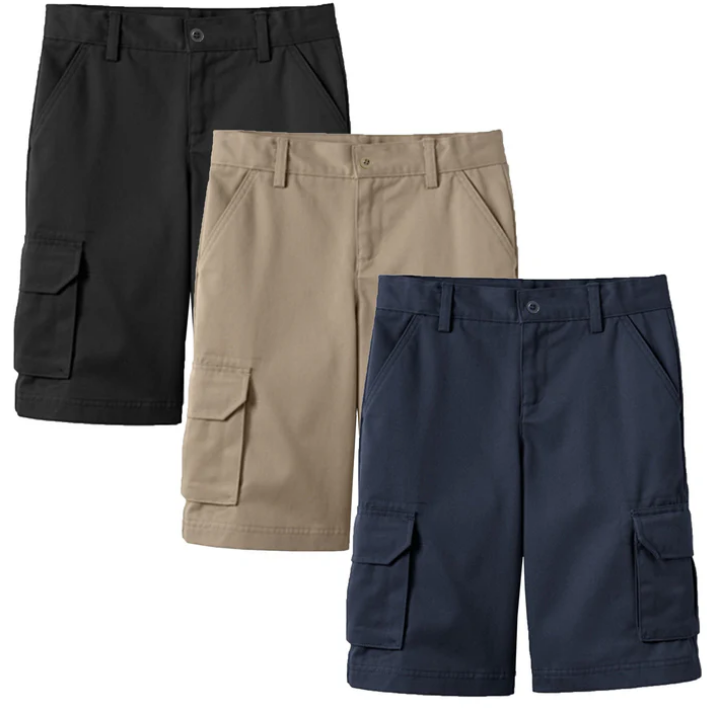 ZCGS - BOYS CARGO SHORTS BLACK, KHAKI, NAVY 4-7