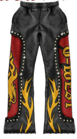 G-West Skull and Flames Design Jogger
