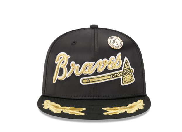 Men's Atlanta Braves New Era Black 2025 59FIFTY Day Gold Leaf 59FIFTY Fitted Hat