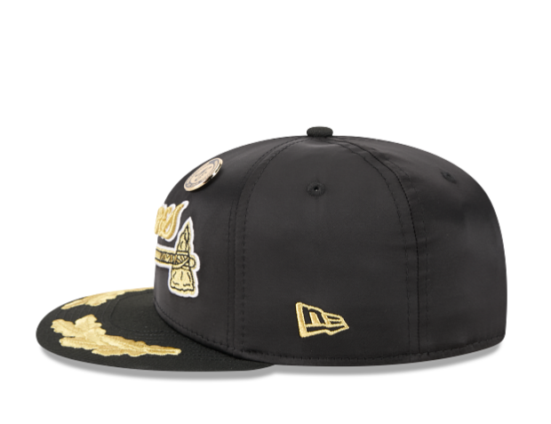 Men's Atlanta Braves New Era Black 2025 59FIFTY Day Gold Leaf 59FIFTY Fitted Hat