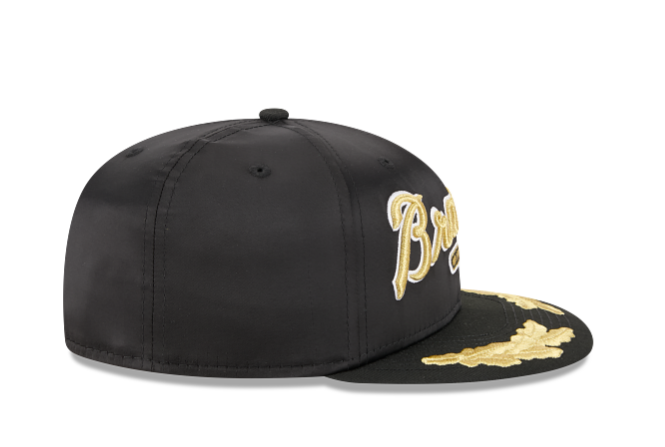 Men's Atlanta Braves New Era Black 2025 59FIFTY Day Gold Leaf 59FIFTY Fitted Hat