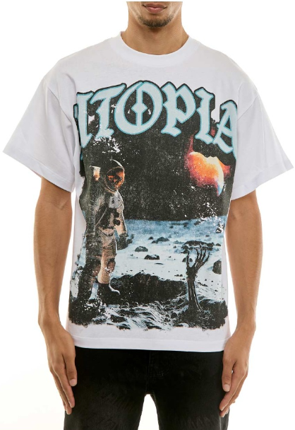 KDNK Utopia T-Shirt – White Graphic Tee