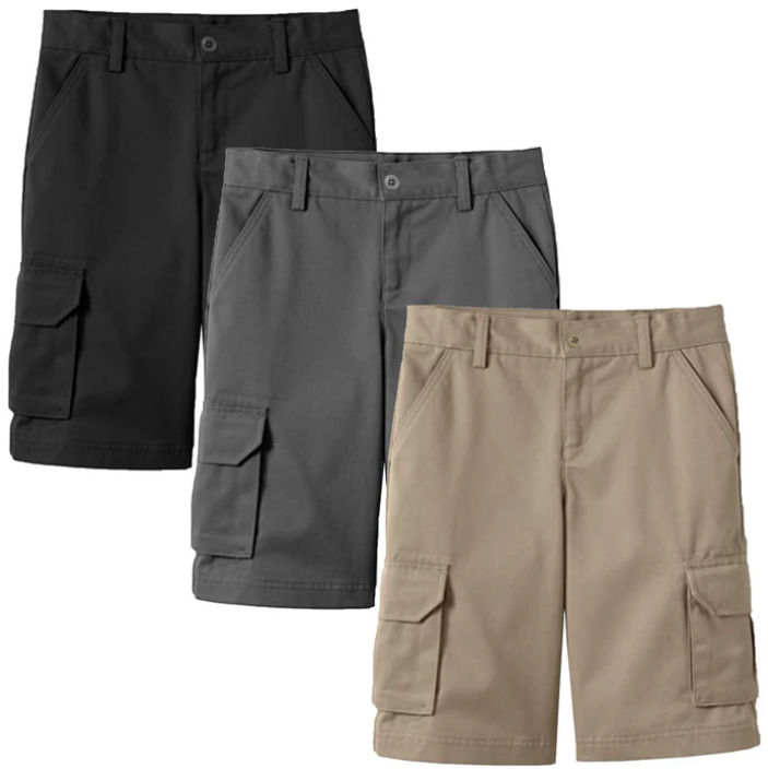 ZCGS - BOYS CARGO SHORTS BLACK, KHAKI, NAVY 4-7