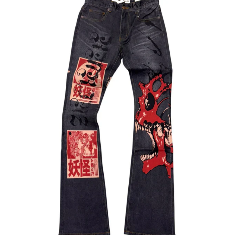 DIGITAL PRINT STACKED JEANS
