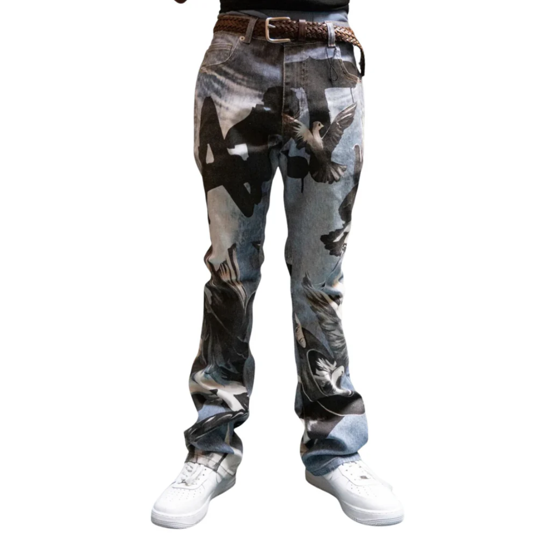 DIGITAL PRINT STACKED JEANS