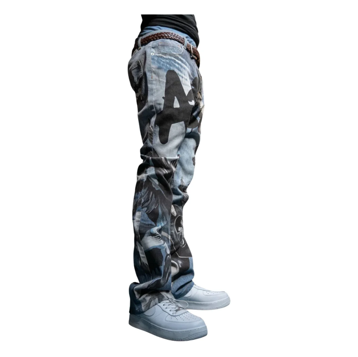 DIGITAL PRINT STACKED JEANS