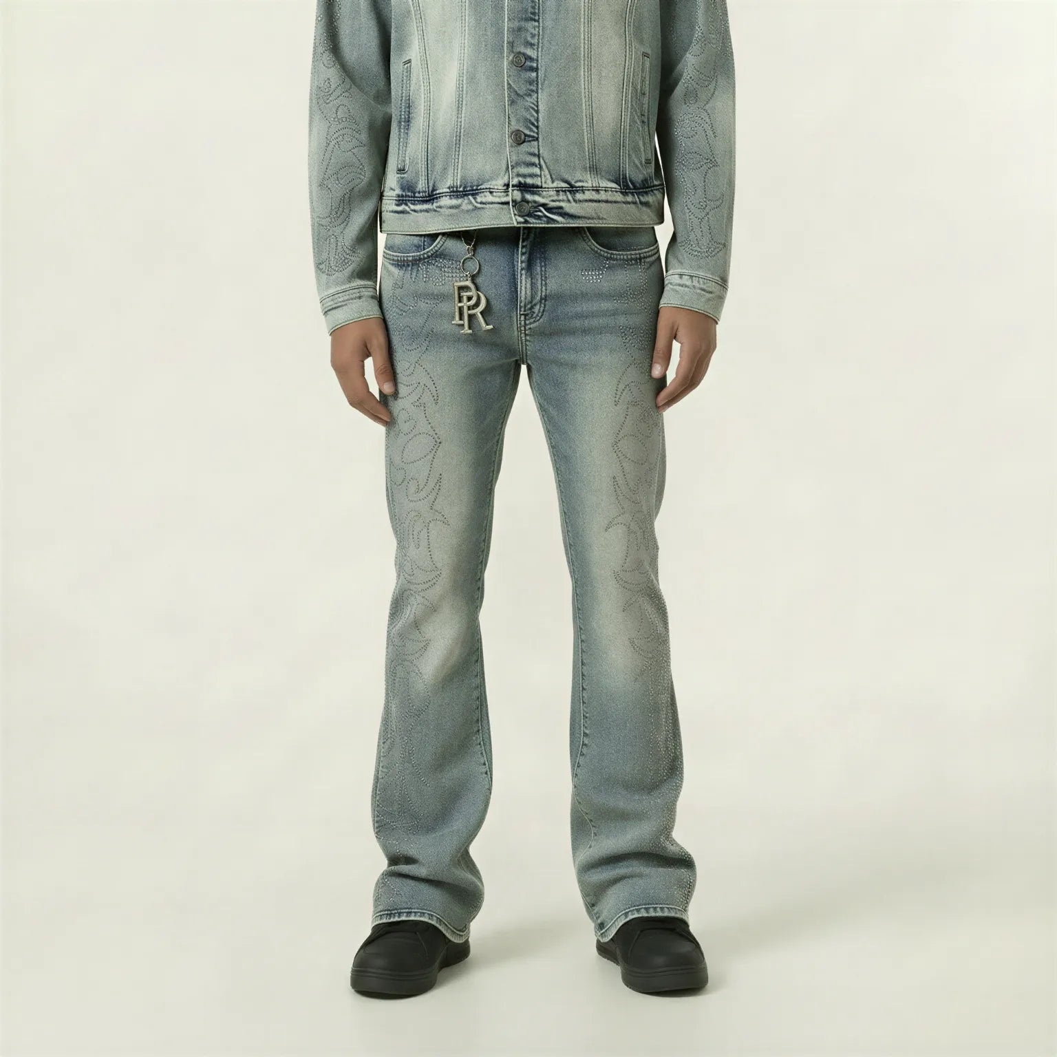 Red Poppy Stacked Flare Jeans - Light Wash