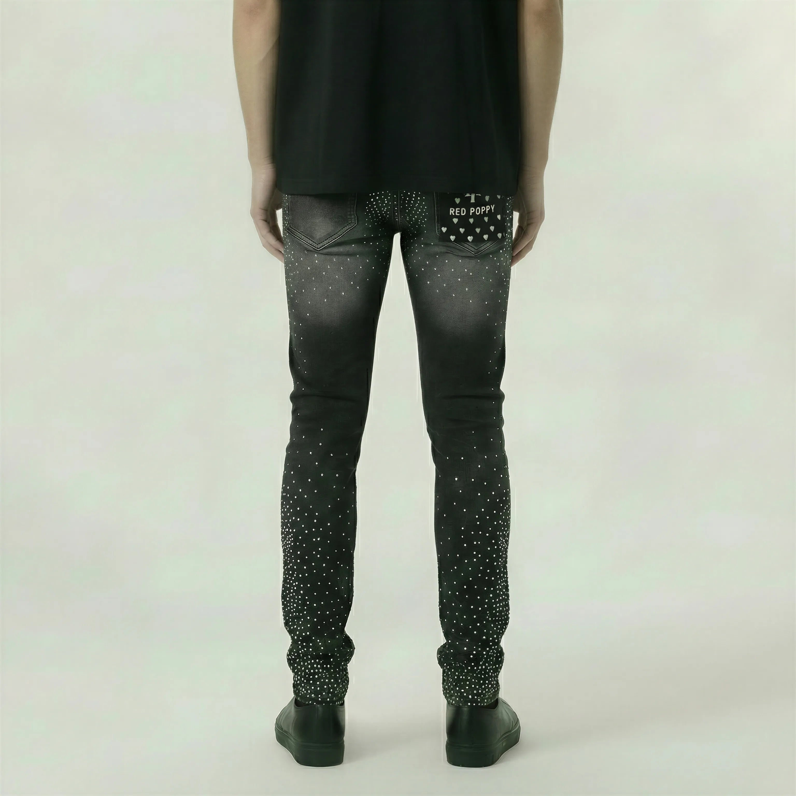Red Poppy Skinny Fit Jeans - Black