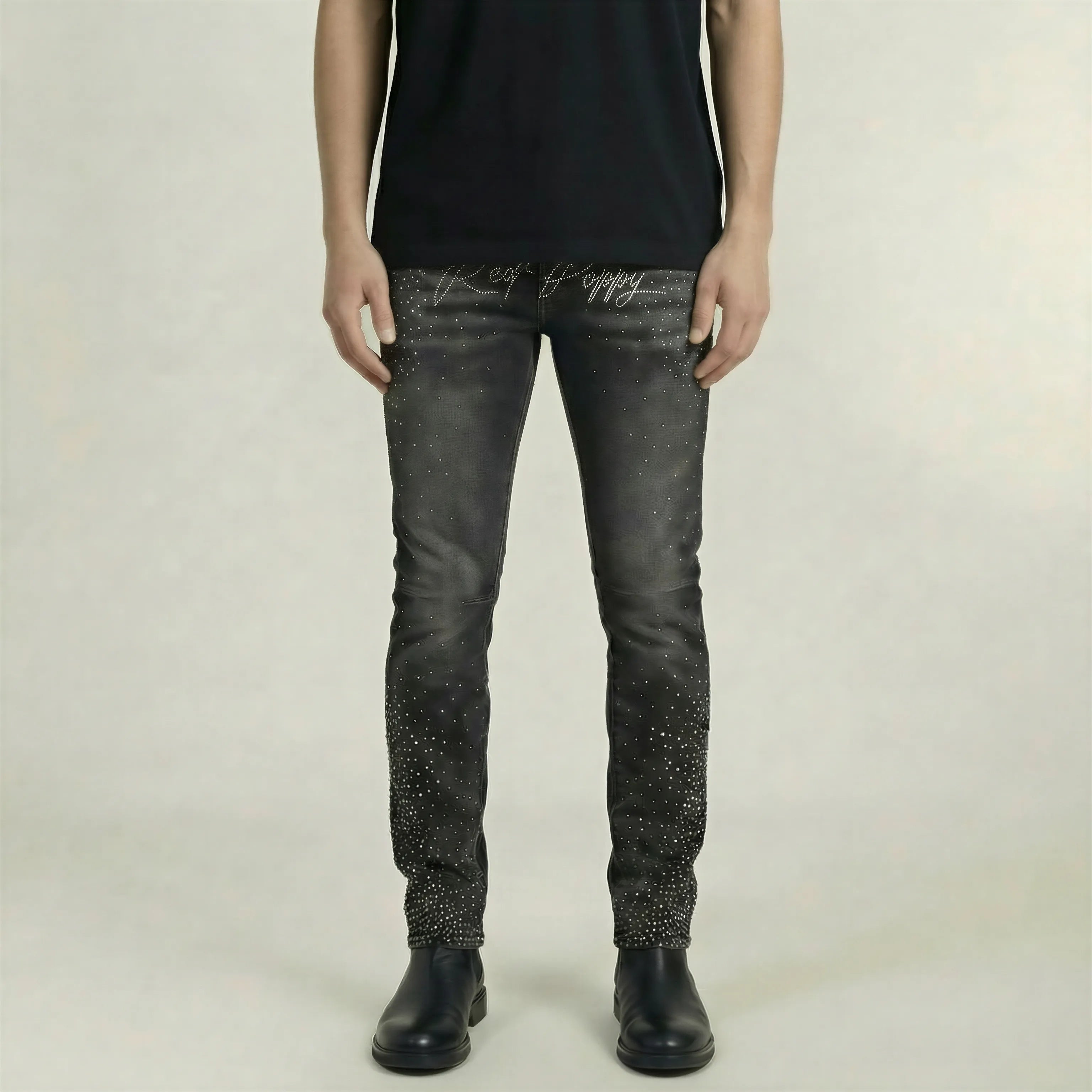 Red Poppy Skinny Fit Jeans - Black
