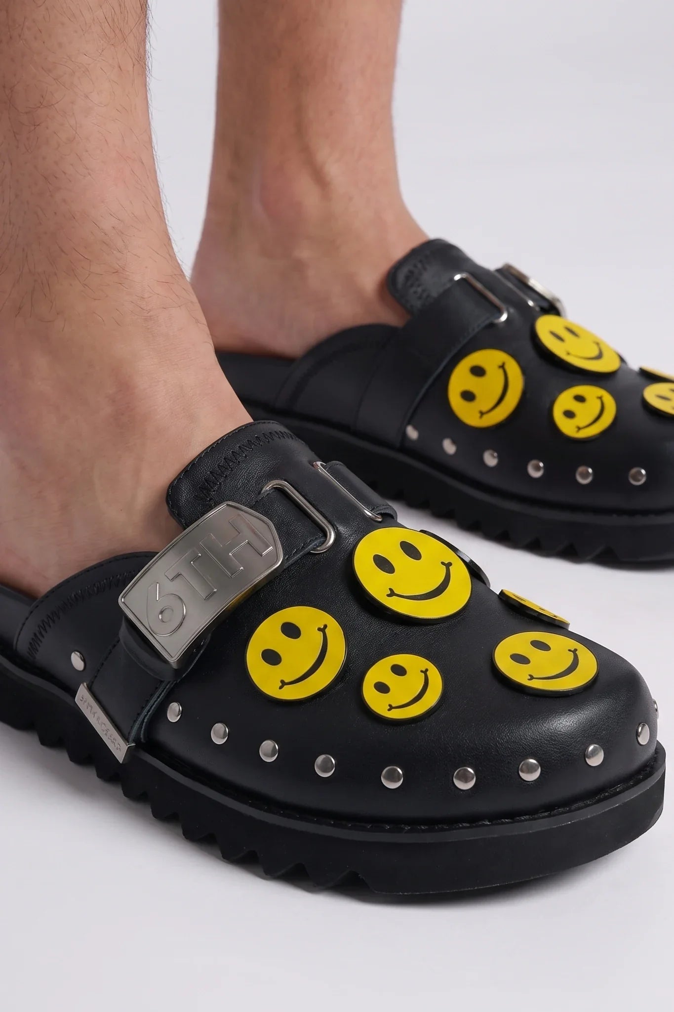 6Th Nbrhd Skip Leather Mule Slides