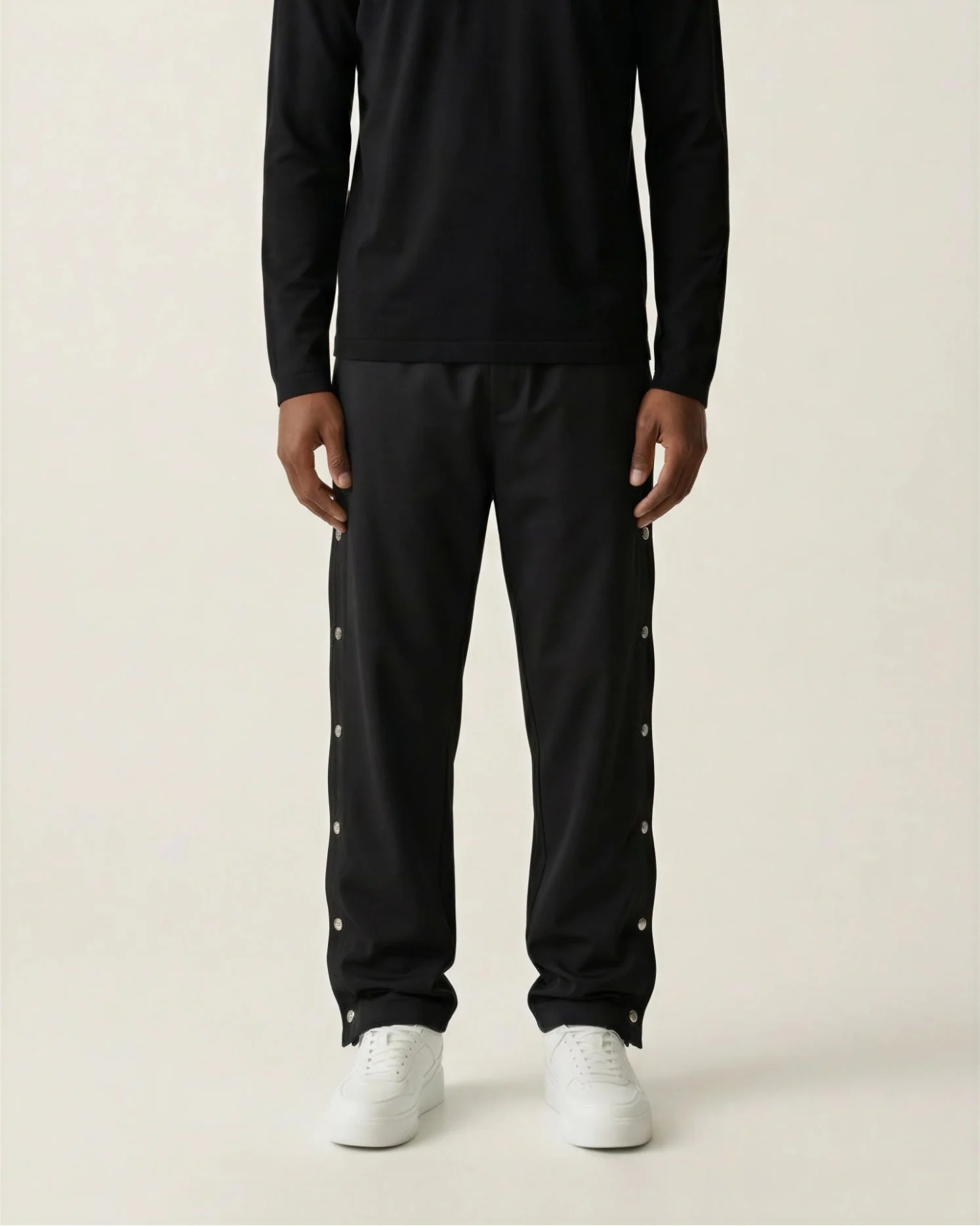 Silnt Chptrs Snap Track Pants - Straight-Leg Black