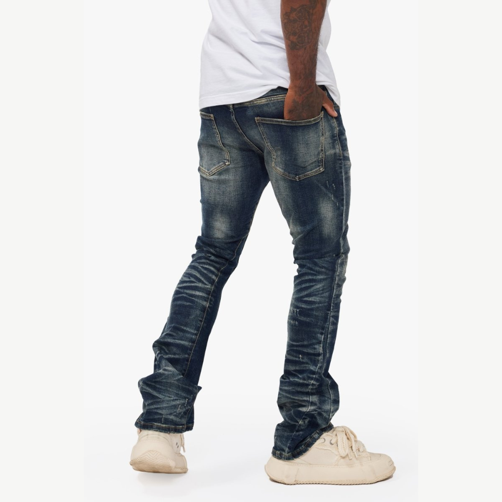 Valabasas Absorb Dark Blue Stacked Men's Jeans - Dark Wash