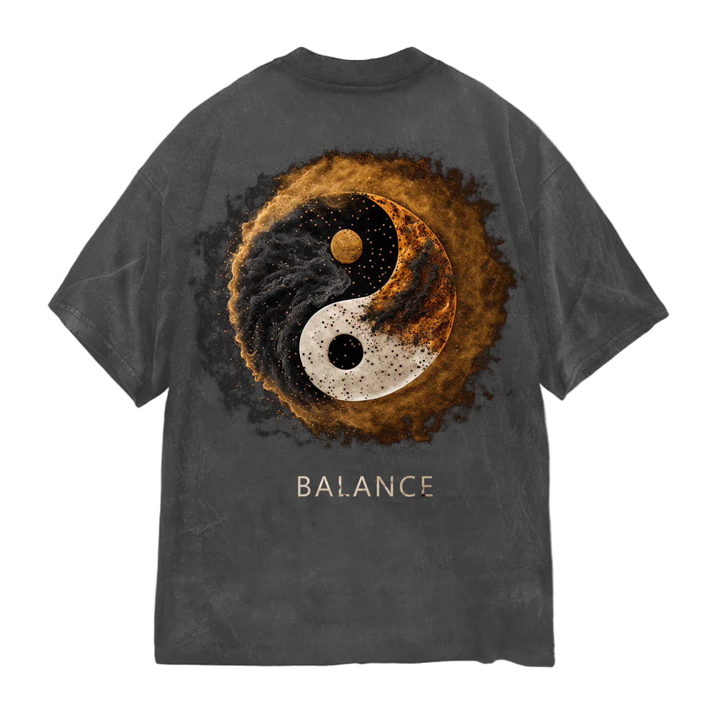 Ying Yang Vintage Grey Tee