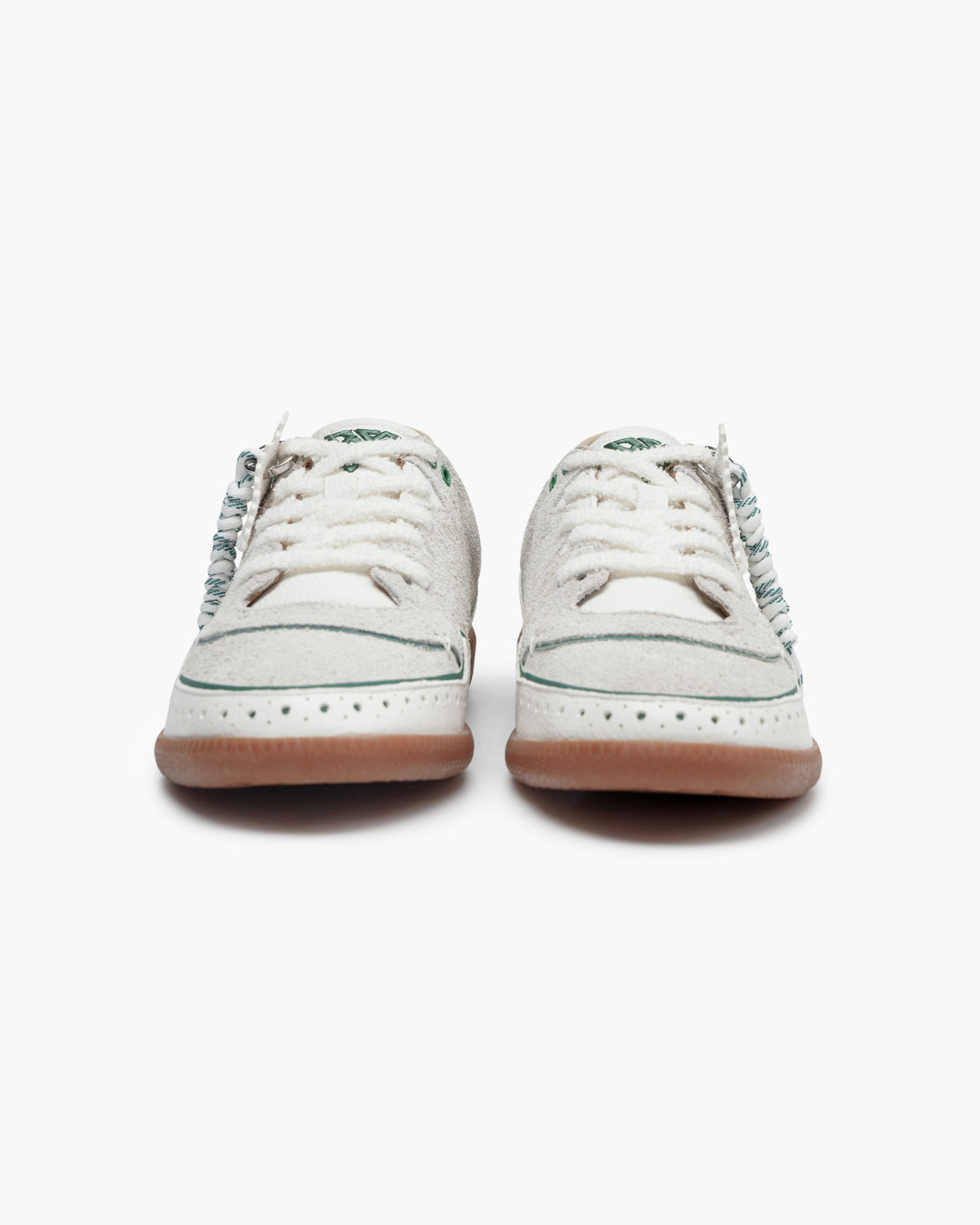 Valabasas Braided Sneakers - Perforated Creme/Green