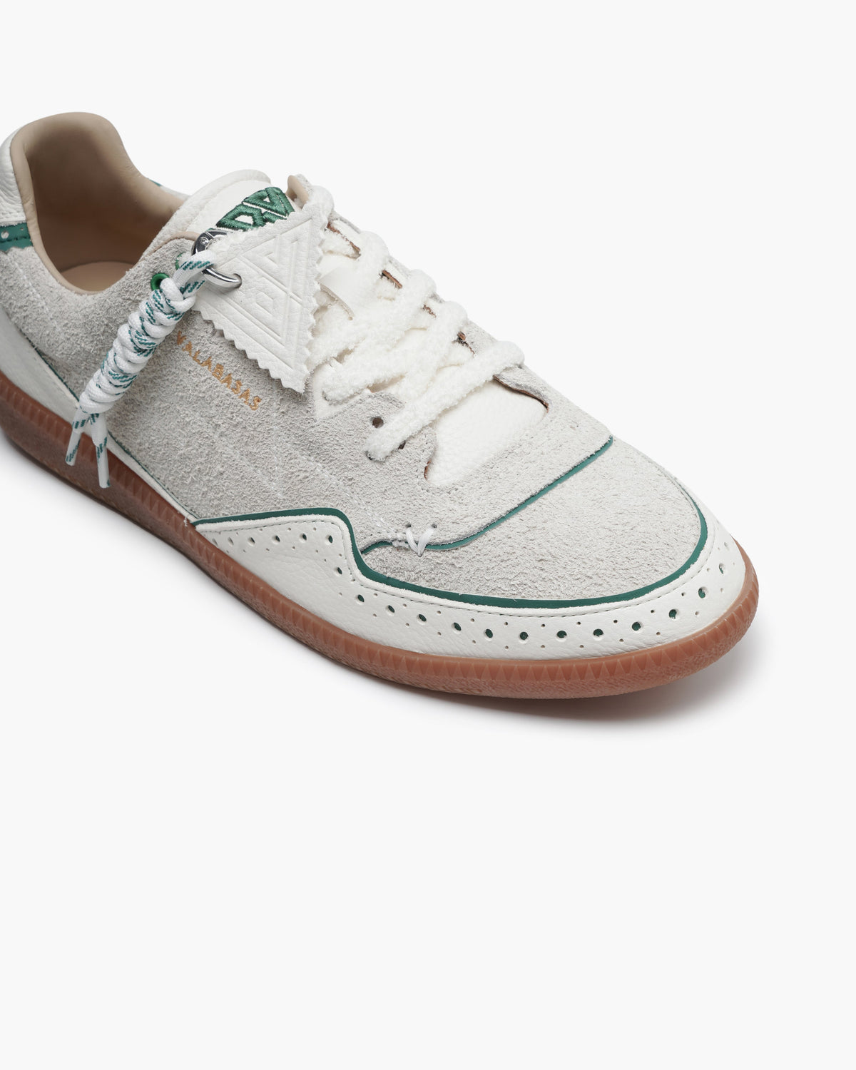 Valabasas Braided Sneakers - Perforated Creme/Green