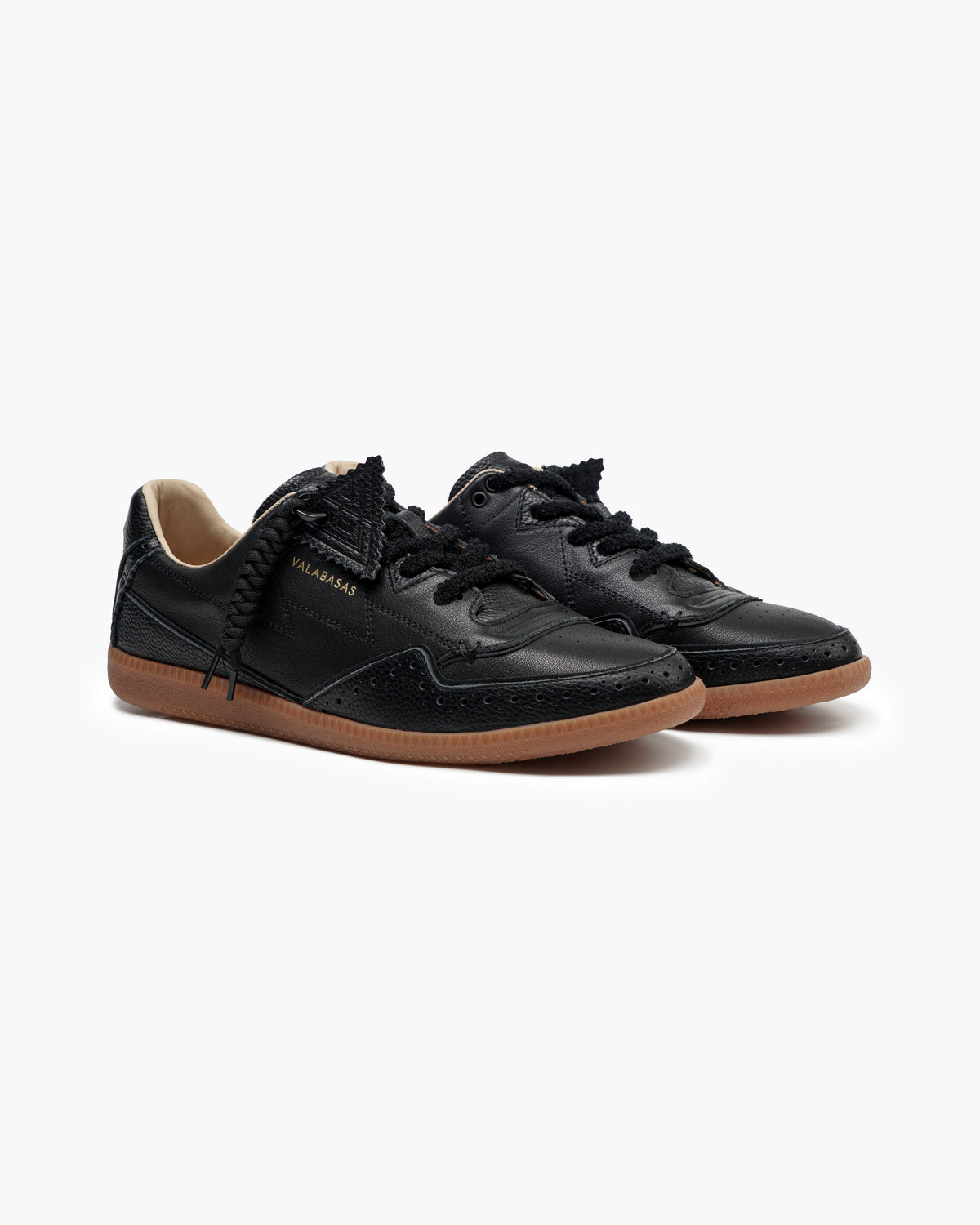 Valabasas Abel Sneakers - Braided Lace Black Leather